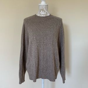 Grayson & Dunn 100% Cashmere 2 Ply Knit Sweater Cream Brown Heather